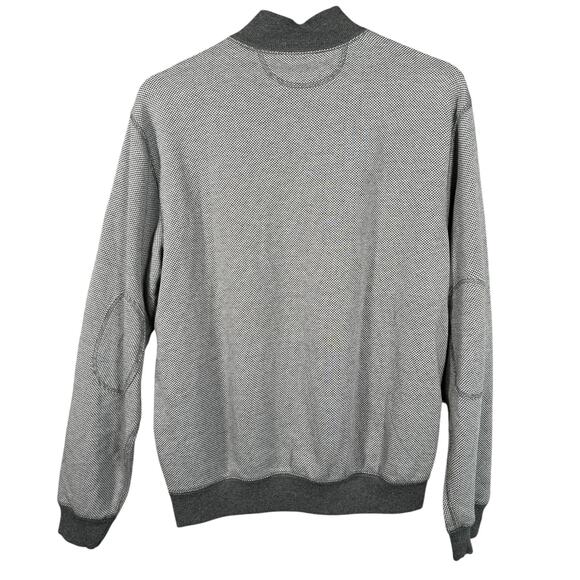 Cremieux Classics Men's Size M Sweater Grey Brown Houndstooth Quarter Zip NWT - Picture 2 of 4